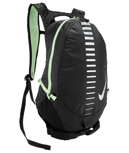 Plecak biegowy Nike Run Commuter czarny/zielony 15 litrów